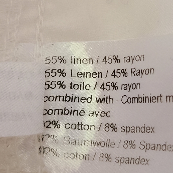 Sandwich vintage ivory linen blend resortwear women's wide leg pants Waist 15.5" - Picture 7 of 8